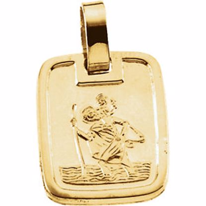 R41573:100001:P 18kt Yellow 13.1x11.2mm St. Christopher Medal