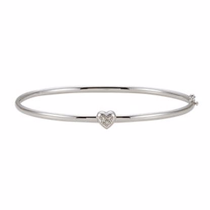 64184:100403:P 14kt White .03 CTW Diamond Bangle Bracelet