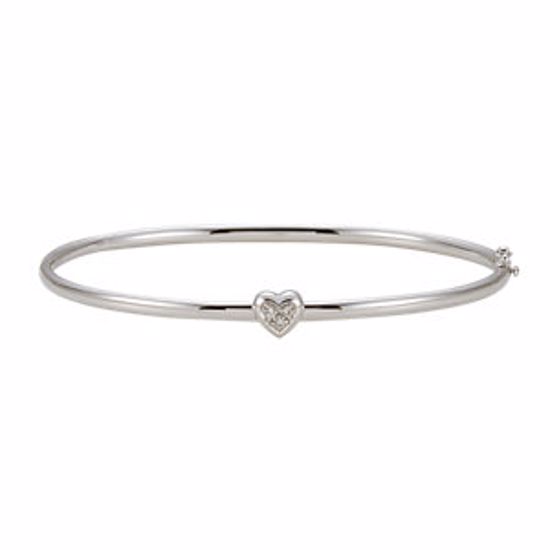 64184:100403:P 14kt White .03 CTW Diamond Bangle Bracelet