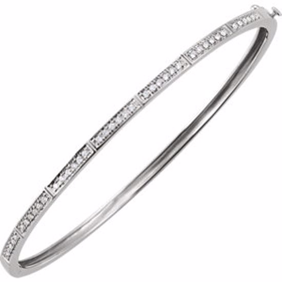 64187:100417:P 14kt White 1/3 CTW Diamond Bangle Bracelet