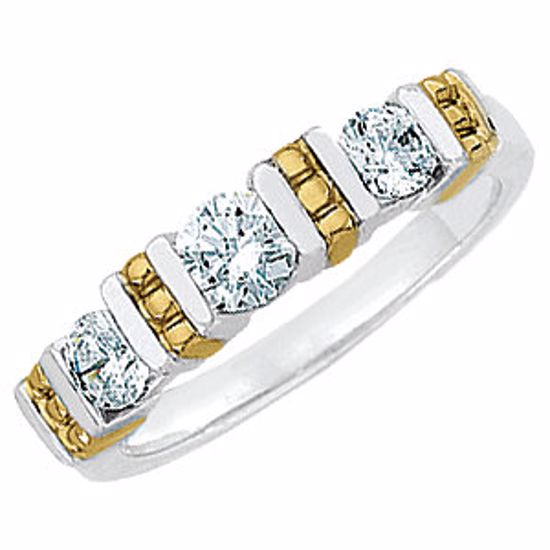 64144:20711:P 14kt White & Yellow 3/4 CTW Diamond Anniversary Band 