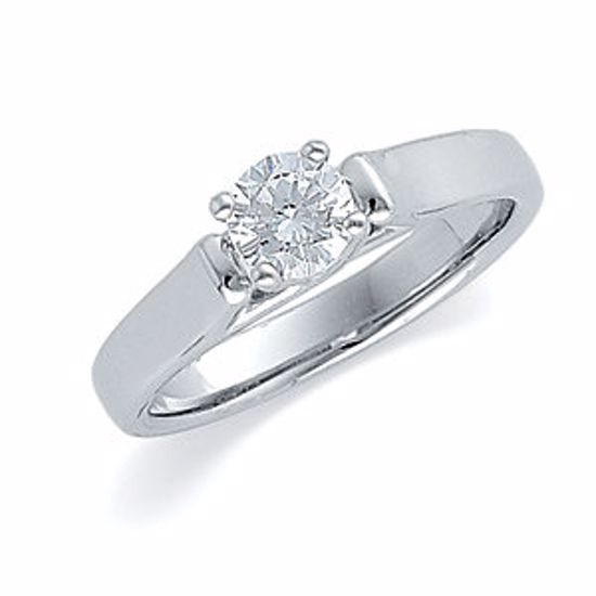 64152:20724:P 14kt White 1/2 CTW Diamond Round Solitaire Engagement Ring