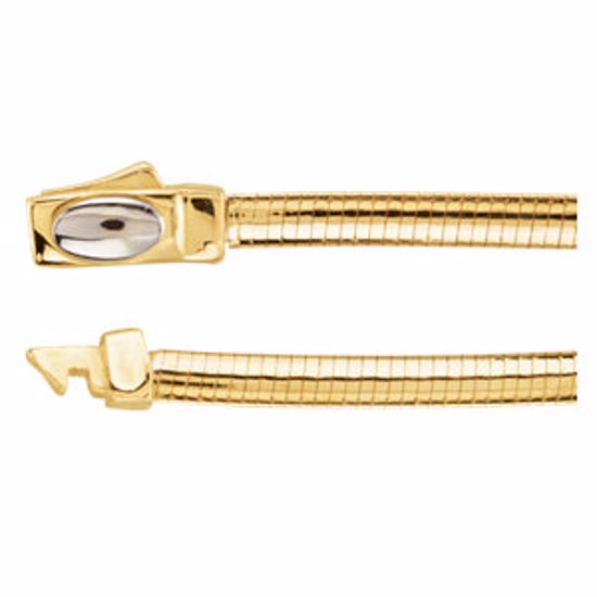 CH748:100302:P 14kt Yellow Or 14kt White 3mm Two-Tone Reversible Omega 16" Chain
