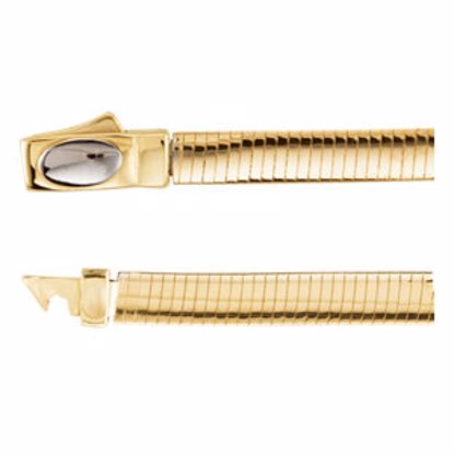 CH749:100304:P 14kt Yellow Or 14kt White 4mm Two-Tone Reversible Omega 7" Bracelet