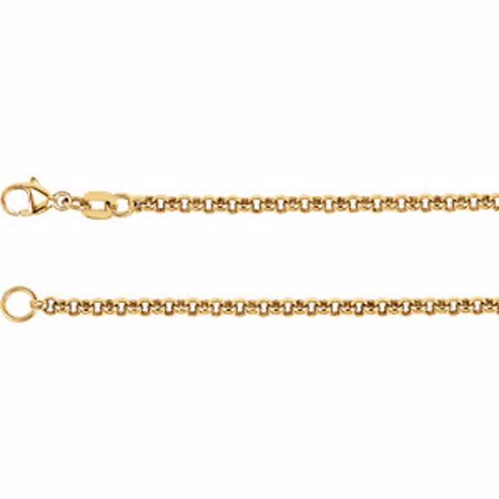 CH750:10005:P 18kt Yellow 2.5mm Rolo 16" Chain