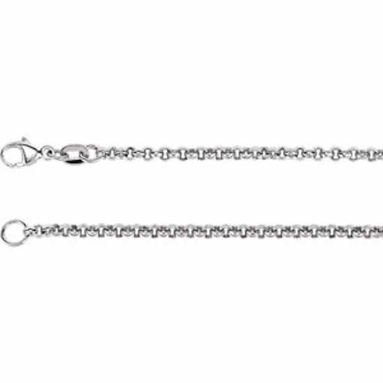 CH750:10007:P 18kt White 2.5mm Rolo 16" Chain