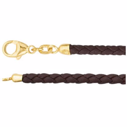CH752:10016:P Brown Braided Leather Cord 3mm 