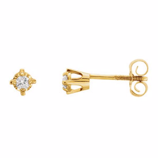 19159:2674010:P 14kt Two-Tone .03 CTW Diamond Youth Earrings