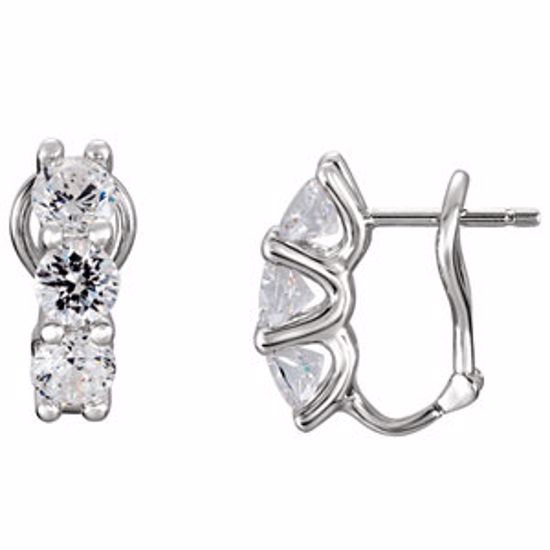 63660:2956910:P Sterling Silver Cubic Zirconia Earrings