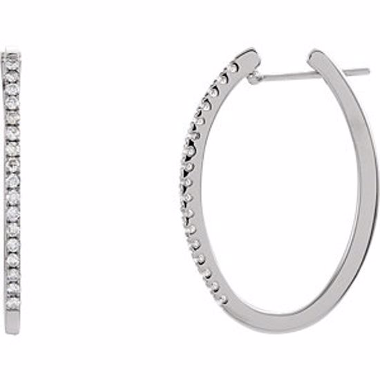 61494:2615560:P 14kt White 1/2 CTW Diamond Hoop Earrings