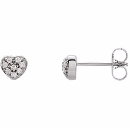 61514:2616030:P 14kt White 1/10 CTW Diamond Heart Earrings