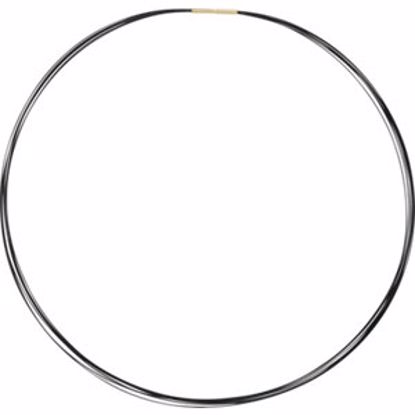 CH728:305669:P Stainless Steel/Black-Coated 7-Strand Cable 16" Chain with 14kt White Clasp