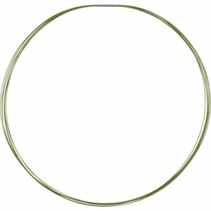 CH730:305672:P Stainless Steel/14kt White Light Green-Coated 7-Strand 18" Chain with 14kt White Clasp