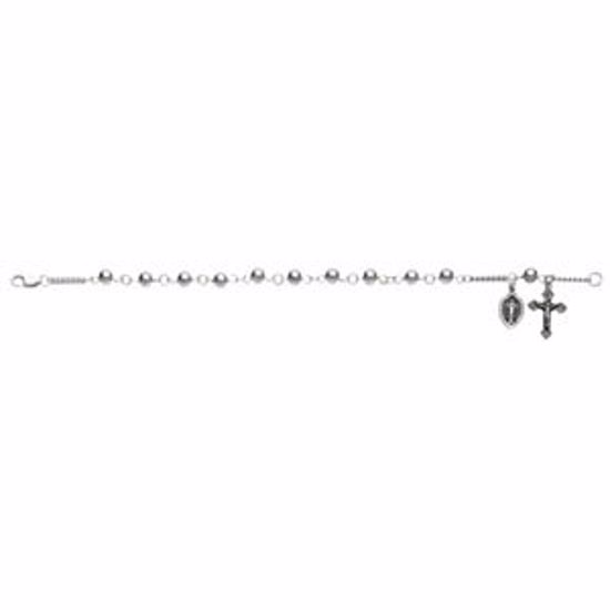 R41873KIT:252377:P Silver Ball Rosary Bracelet