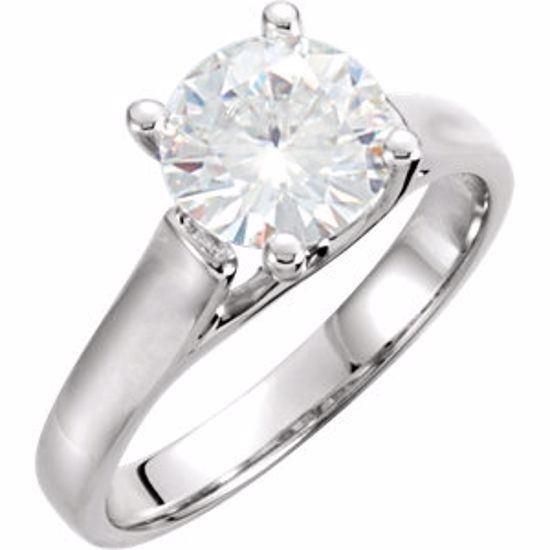 64609:100010:P 14kt White 5mm Round Forever Classic™ Moissanite 
Engagement Ring