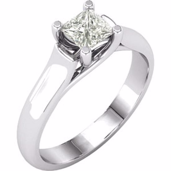 64611:100002:P 14kt White 4.5mm Princess Forever Classic™ Moissanite Engagement Ring