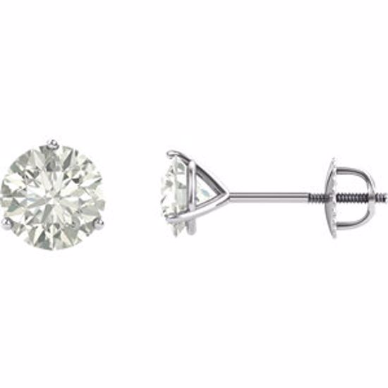 64846:291289:P Charles & Colvard Moissanite® 3-Prong Threaded Post Stud Earrings