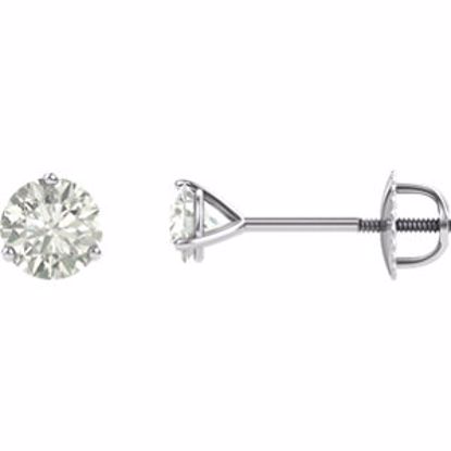 64846:291293:P Charles & Colvard Moissanite® 3-Prong Threaded Post Stud Earrings