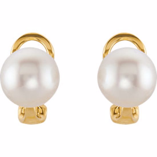 64849:100600:P 14kt Yellow South Sea Cultured Pearl Earrings