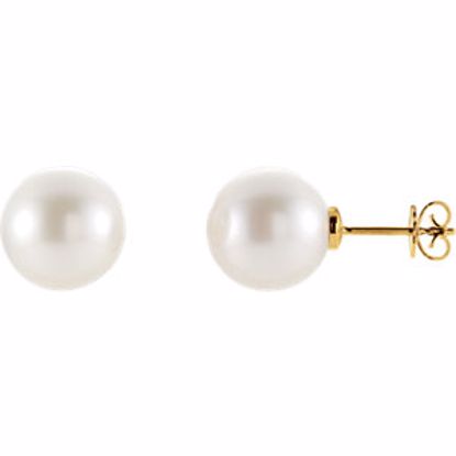 63484:2939980:P 14kt Yellow 15mm Round South Sea Pearl Earrings