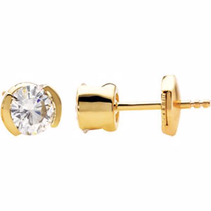 64859:100601:P Bezel Set Stud Earrings