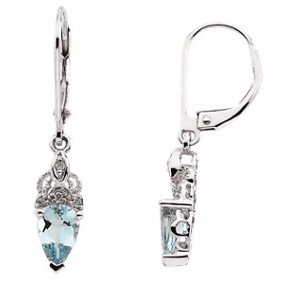 64910:200100:P Aquamarine & Diamond Earrings