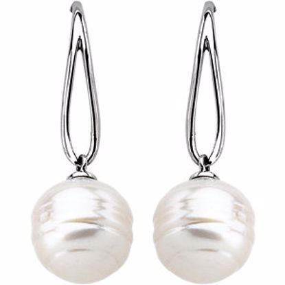 63159:2917650:P 14kt White South Sea Cultured Pearl Earrings