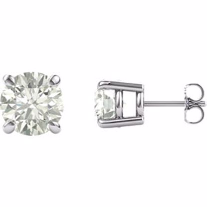 63265:2899990:P 14kt White 8mm Round Forever Classic™ Moissanite 
Earrings