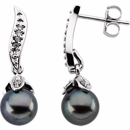 64218:1004540:P Akoya Cultured Pearl & Diamond Earring