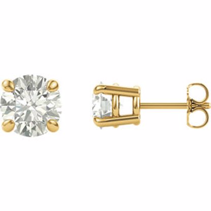 63265:2899930:P 14kt Yellow 7mm Round Forever Classic™ Moissanite Earrings