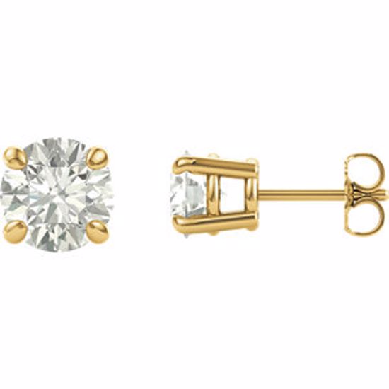 63265:2899930:P 14kt Yellow 7mm Round Forever Classic™ Moissanite Earrings