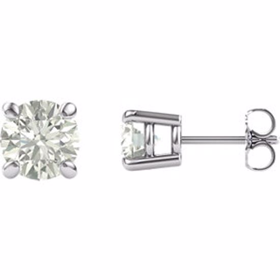 63265:2899890:P 14kt White 6.5mm Round Forever Classic™ Moissanite 
Earrings