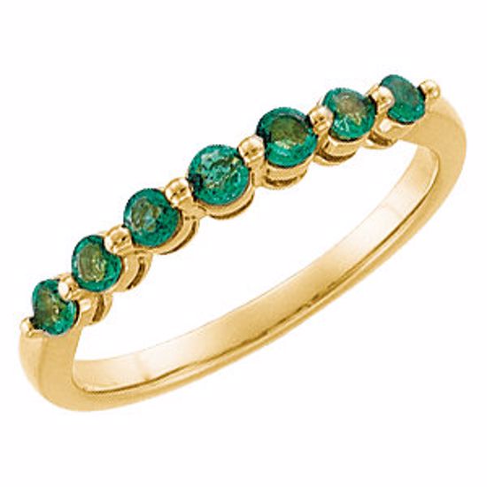 64885:60001:P 14kt Yellow Emerald Anniversary Band Size 7