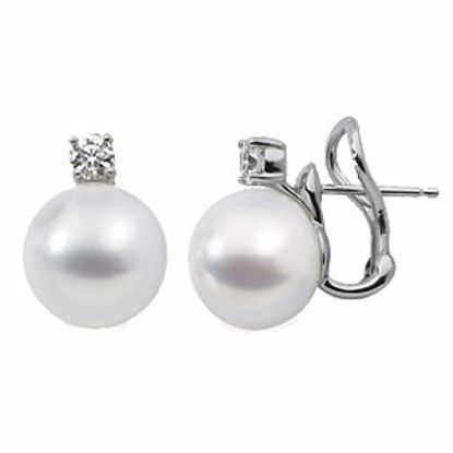 64475:2916010:P 18 Palladium White 1/2 CTW Diamond & 12mm South Sea Cultured Pearl Earrings