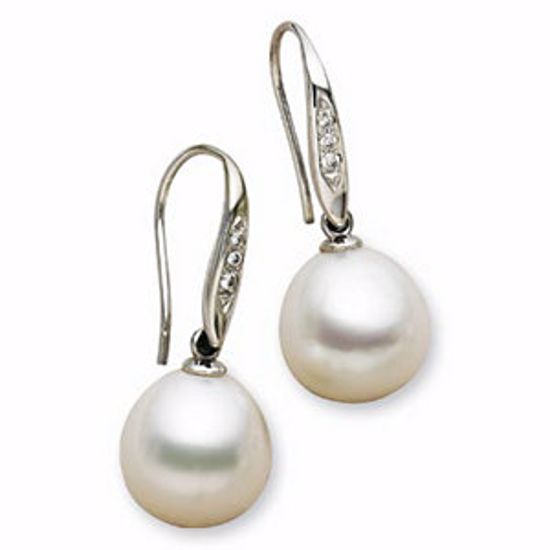 63128:2924270:P South Sea Cultured Pearl & Diamond Earrings