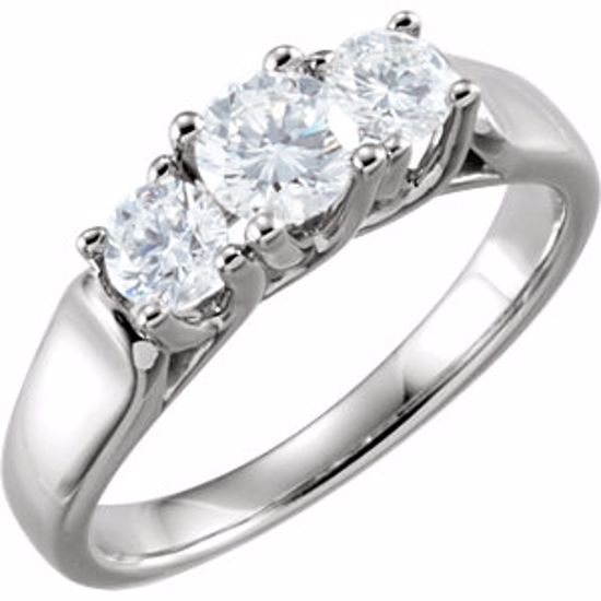 64925:5011:P 14kt White 1 CTW Diamond 3 Stone Anniversary Ring