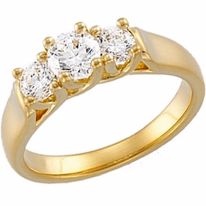 64925:5012:P 14kt Yellow 1 CTW Diamond 3 Stone Anniversary Ring