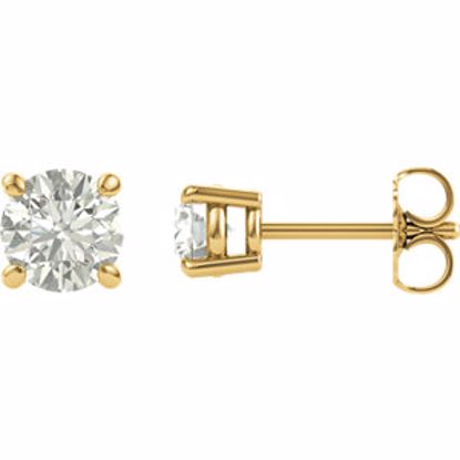 63265:2899790:P 14kt Yellow 5mm Round Forever Classic™ Moissanite 
Earrings