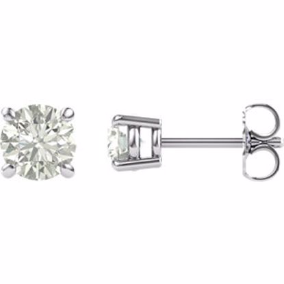 63265:2899810:P 14kt White 5mm Round Forever Classic™ Moissanite Earrings