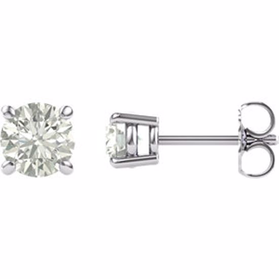 63265:2899810:P 14kt White 5mm Round Forever Classic™ Moissanite Earrings