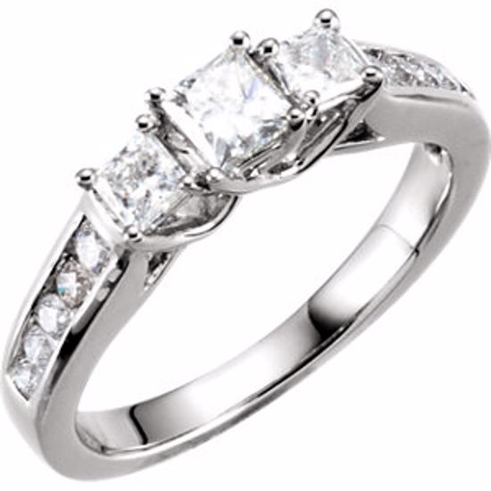 64723:60002:P 14kt White 7/8 CTW Diamond 3-Stone Engagement Ring