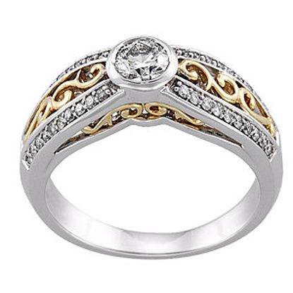 64933:60001:P Bezel Set Accented Engagement Ring