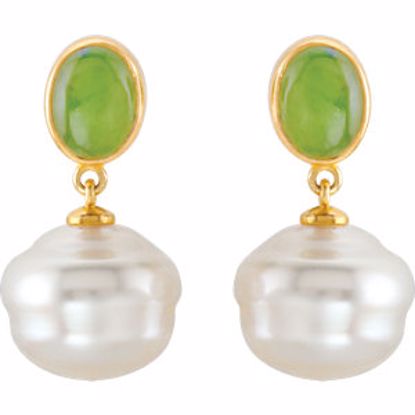 64100:600670:P Oval Nephrite Jade Dangle Earrings