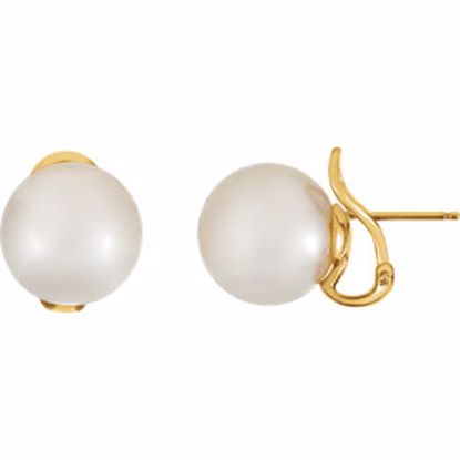 64468:2916230:P 18kt Yellow 14mm South Sea Cultured Pearl Earrings