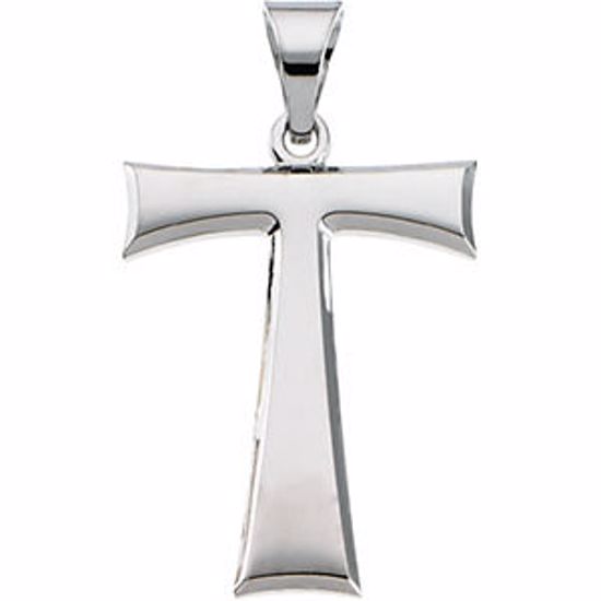 R16013KIT:163750:P Sterling Silver Tau Cross Pendant with Packaging