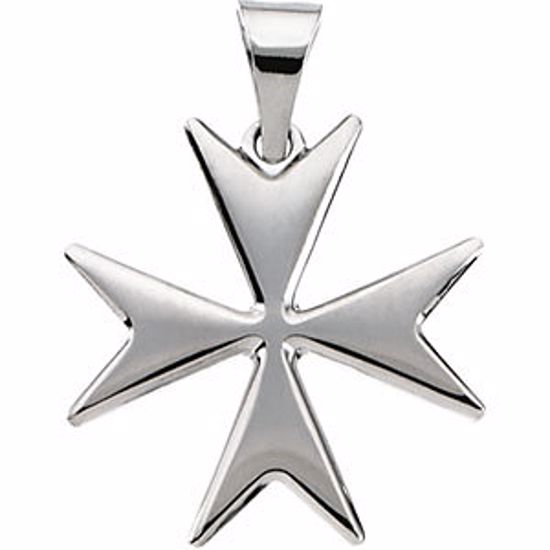 R16014KIT:163747:P Sterling Silver Maltese Cross Pendant with Packaging