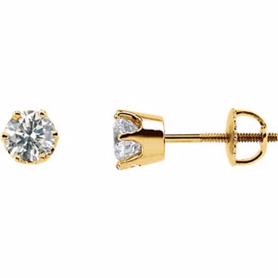 62865:2797970:P 14kt Yellow 1 CTW Diamond Threaded Post Stud Earrings