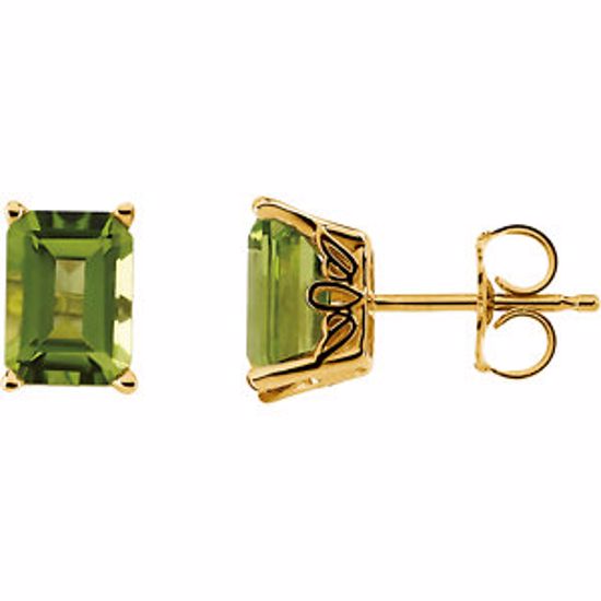 61744:2523130:P 14kt Yellow Peridot Earrings