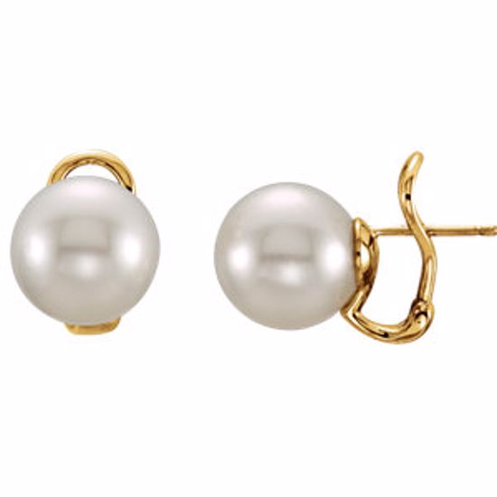 64468:2916210:P 18kt Yellow 12mm South Sea Cultured Pearl Earrings