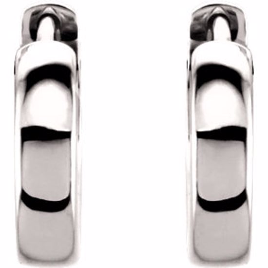 20007:27504540:P Platinum 14mm Hinged Hoop Earrings